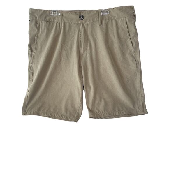 Jack's Surfboards Shorts Men's 34” Tan Flat Front Slash Pockets- Hybrid - Picture 1 of 4